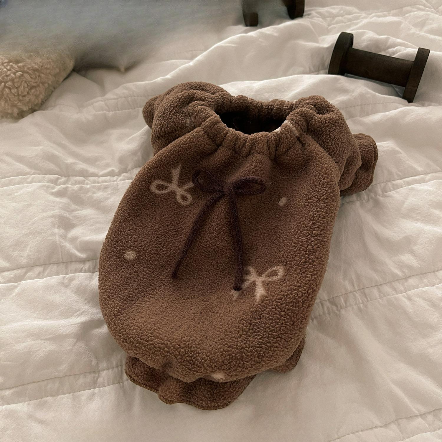 

Одежда для питомцев для собак и кошек Осень и зима Новая Двусторонняя Плюс Бархат Теплая Повседневная одежда Тедди Бишон Пижамы XXS