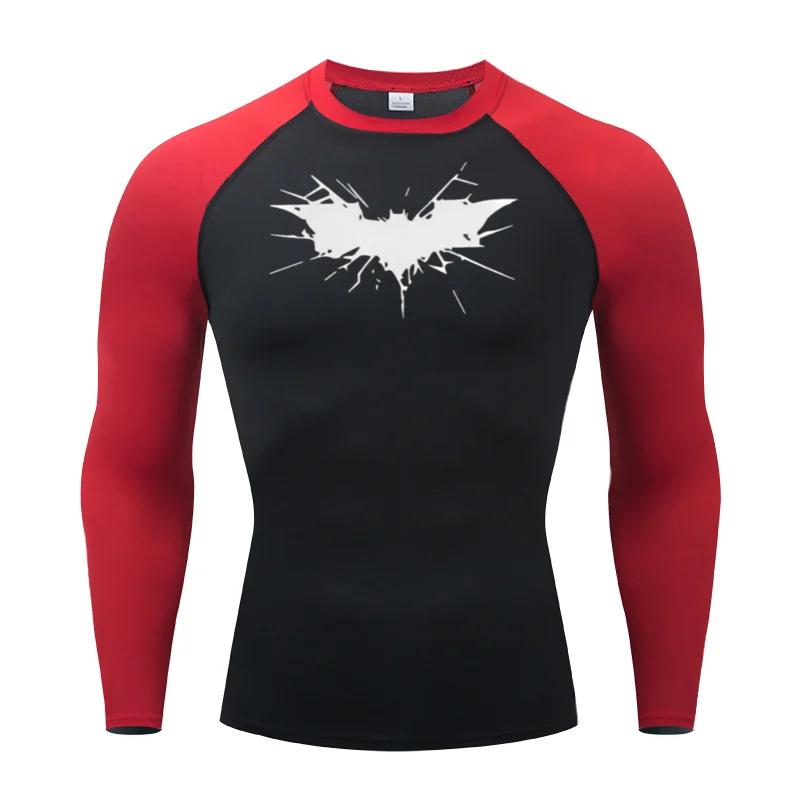 Men's Print Long Sleeve Compression Shirts Gym Workout Rash Guard Athletic Fitness Running Baselayer Undershirts Tops Sportswear