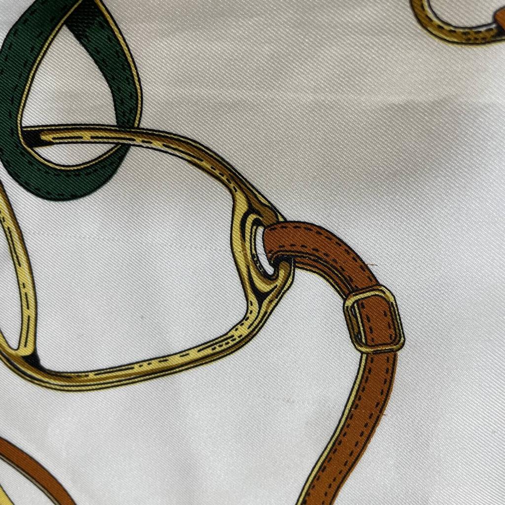 [USED]85B173 Hermes Carre 90 Scarf Silk Brown