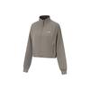 Li Ning Fitness Series Simple Solid Color Zip Stand Collar Sweatshirt Women Tops AWDV506-3