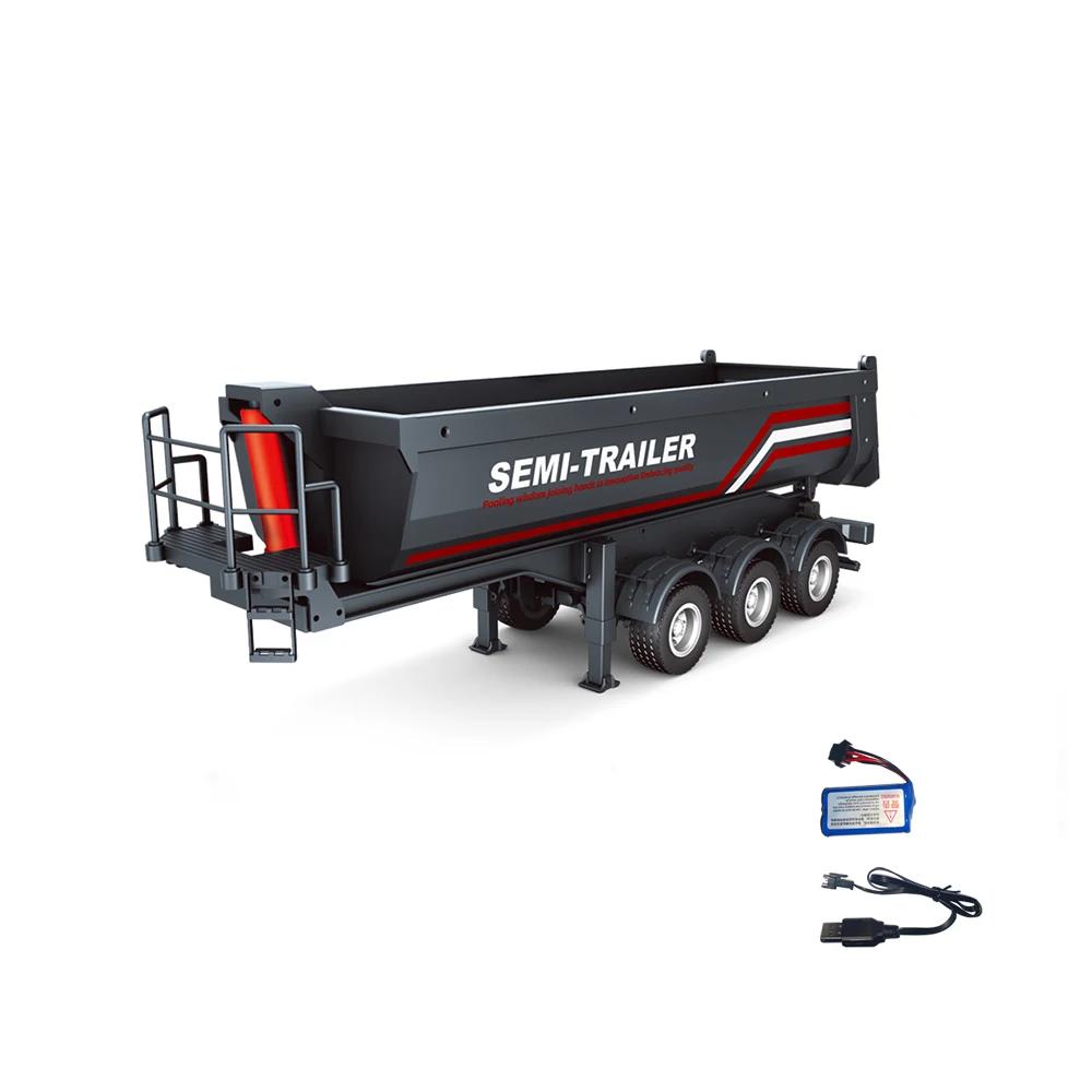 HUINA 1501 770S 1/18 19CH 2.4G RC Alloy Tractor Truck Engineering Trailer Truck with Light and Sound Toys for Boys Adults Gifts