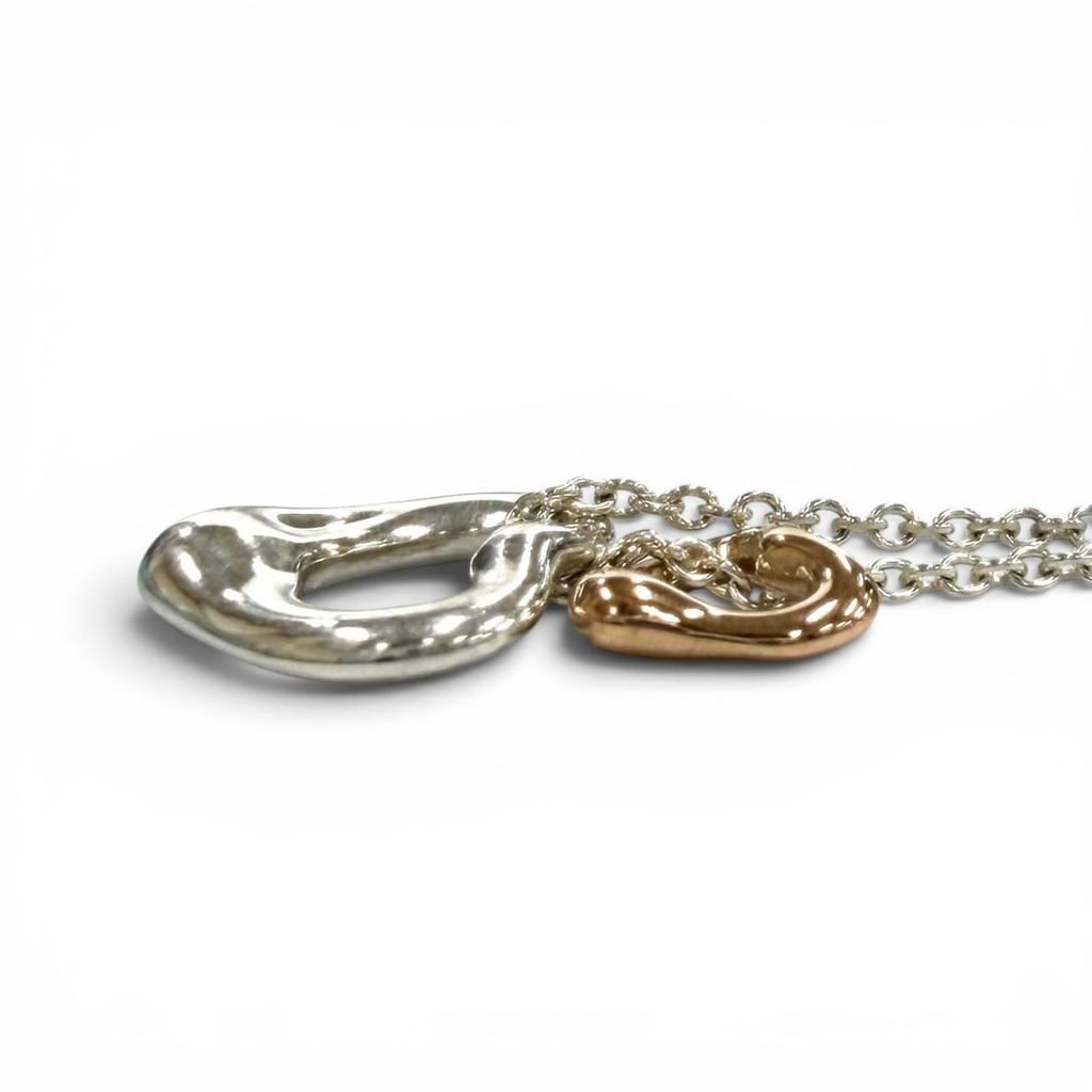 Great TIFFANY&Co. Necklace Open Heart Pendant Silver AG925 Women Used