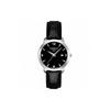 Ceas pentru femei Meishi Collection cu mecanism cu quartz 28mm Cadran negru Carcasă din oțel inoxidabil Curea din piele T057.210.16.057.00