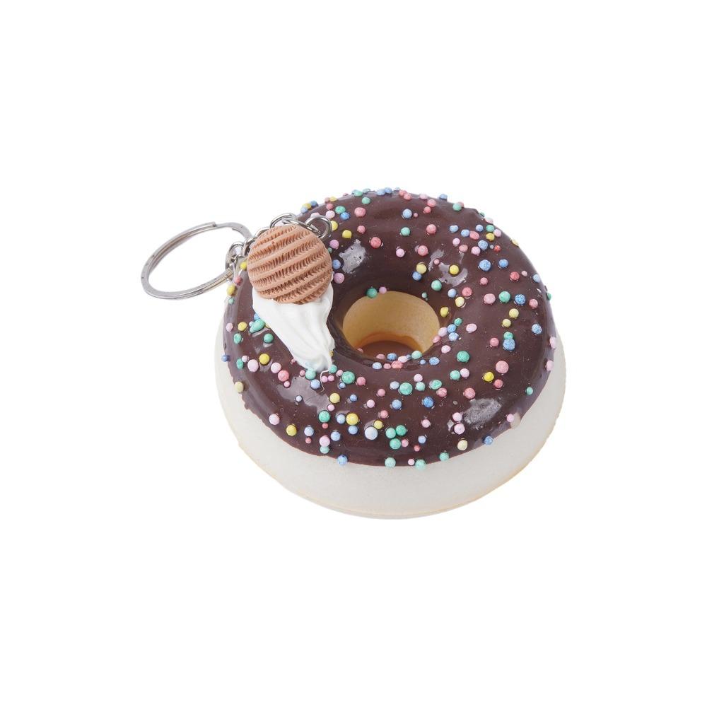Quick Rebound Donut Bread Squeeze Toy Keychain Simulated Food Slow Rebound Keyring New Year Gift