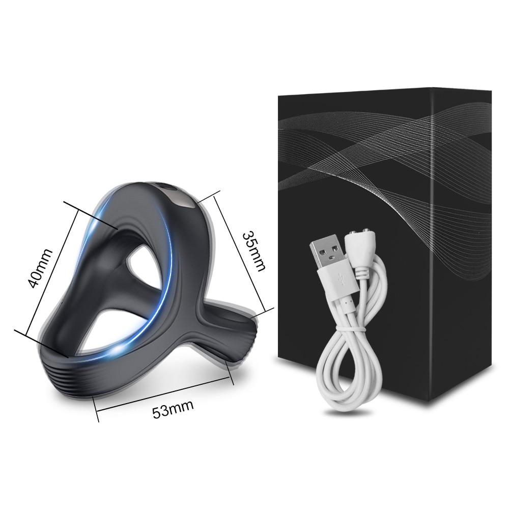 Vibrator Cockring Penis Cock Ring On for Man Delay Ejaculation Sex Toys for Men Couple Rings Penisring Toys for Adults 18