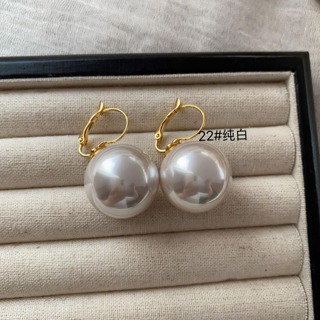 Elegant And Noble, Bright Pearl Ear Buckle Earrings, Commuting Simple Temperament, Multi-Color Light Luxury, High-End Exquisite Earrings