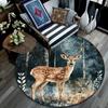 Elk Round Area Rug,Carpet Rug for Living Room Bedroom Sofa Playroom Decor,Non-slip Floor Mat