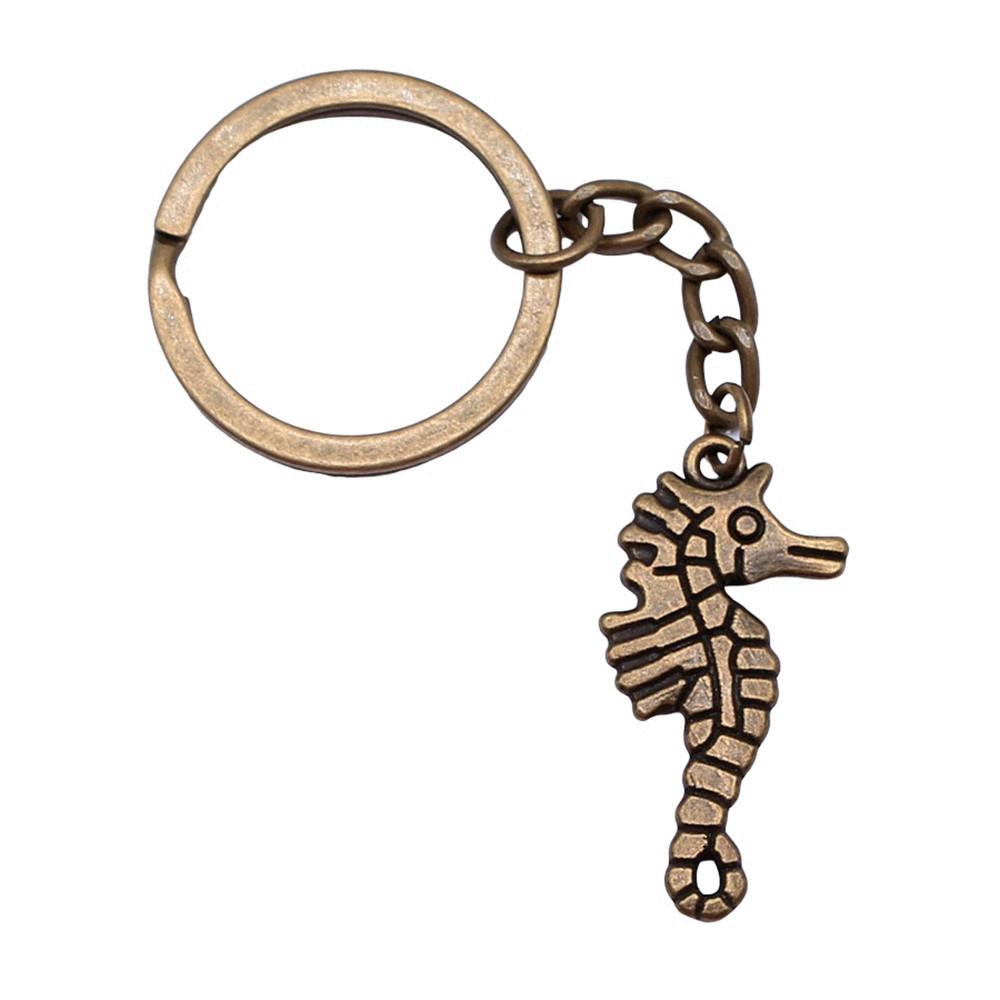 Skeleton Mermaid Charm Keychain Gothic Halloween Key Ring 28mm Ring
