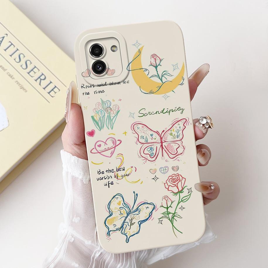 For Samsung Galaxy A03 Case SM-A035F Silicone Cover Popular Flower Lens Protective Bumper For Samsung A03 4G A 03 GalaxyA03 Capa