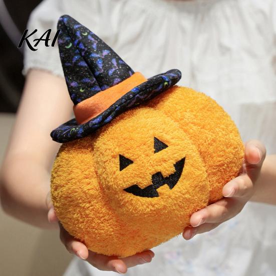 Decorative Plush Toy Halloween Pumpkin Toy, Spooky Ghost Bat Demon Stuffed Doll, Doll Cartoon Plushie Holiday Party Decoration for Home,