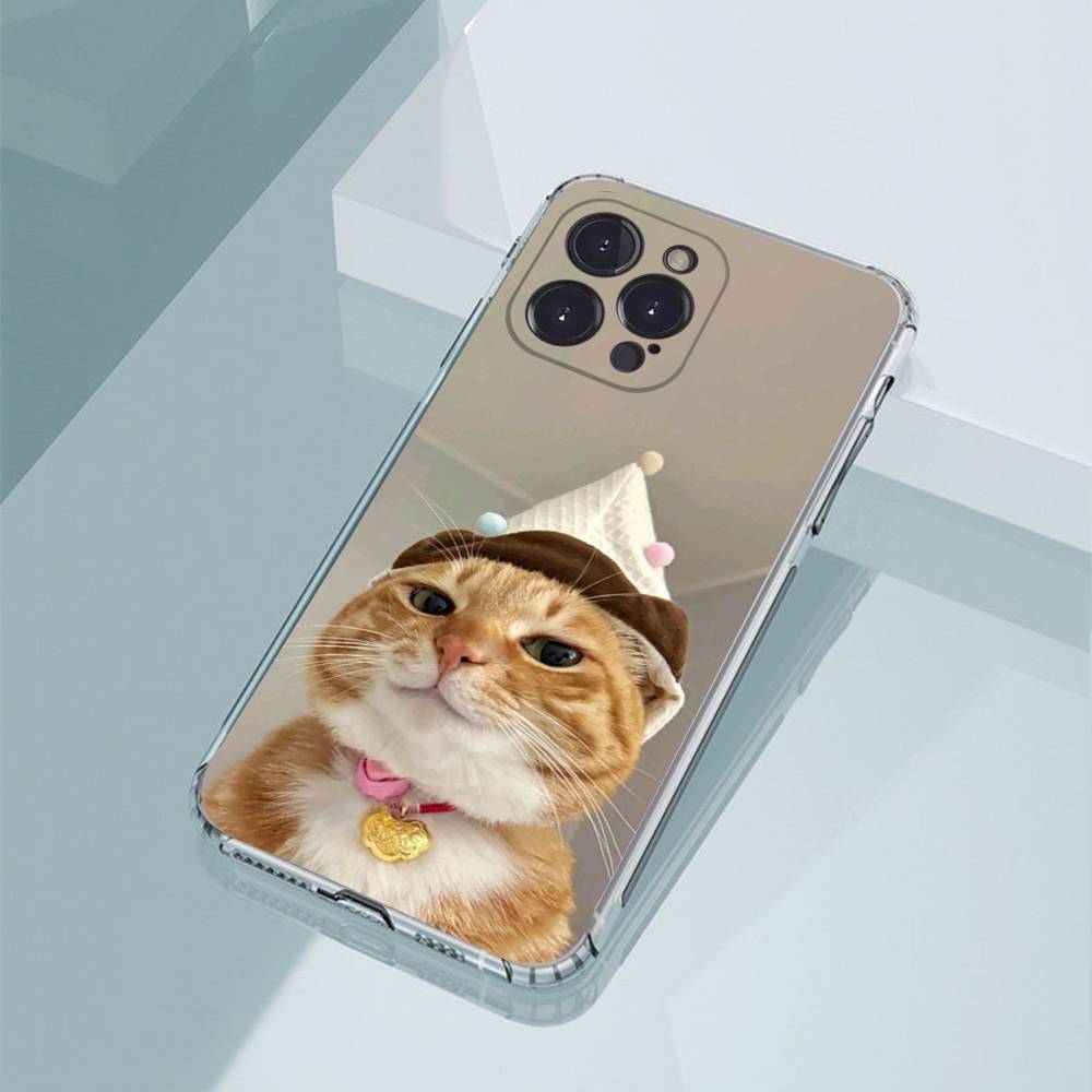 Funny Cute Cat Phone Case For iPhone11,12,13,14,15,16,17,Plus,Pro,Max,Plus,Transparent Cover