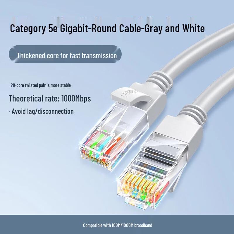 

UGREEN Cat5e NW103 Gigabit Ethernet Patch Cable 2m x 2