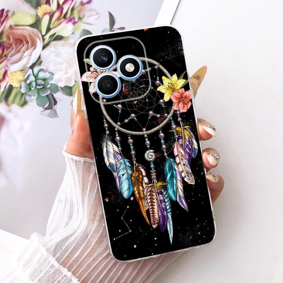 For Honor X8d 4G Case Cute Cat Luxury Flowers Painted Cover Soft Slim Phone Case For Honor X8d X 8d HonorX8d 4G Back Cover Coque