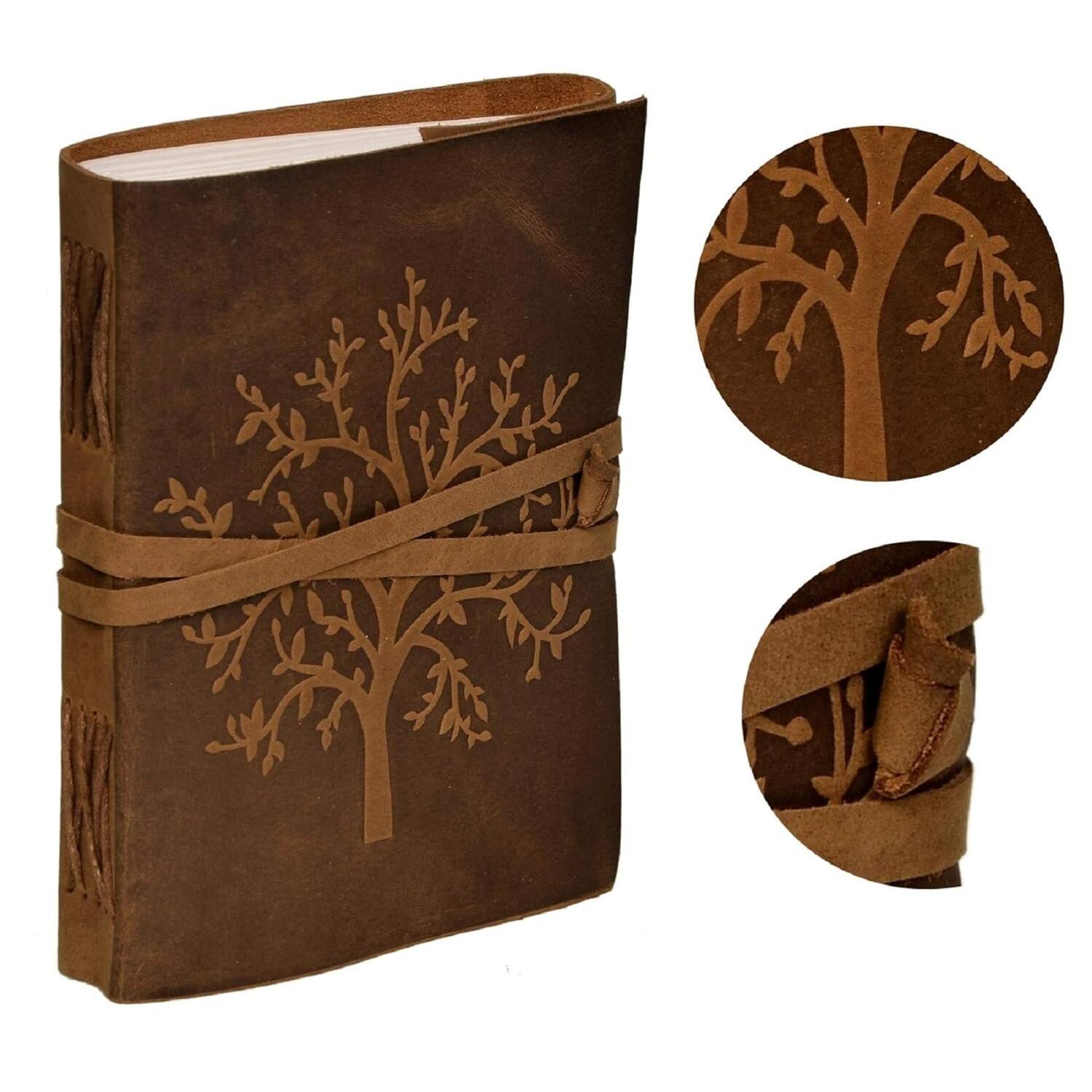 

RSINC Tree Pattern Embossed Leather Diary of size 5 by 7 Inches in Brown Colour JL286093830617