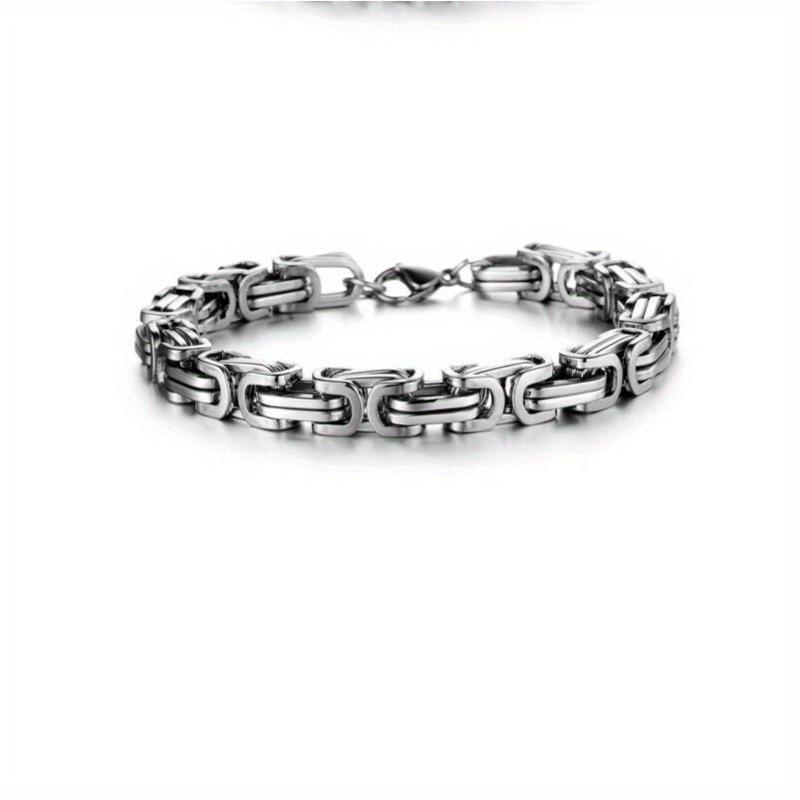 Stainless steel chain men s Byzantine bracelet 22m