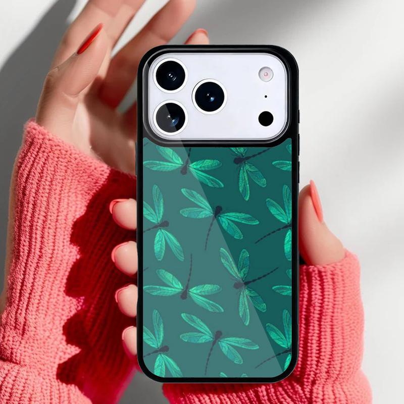 Floral Colorful Dragonfly Phone Case for iPhone 17 16 15 14 13 Pro Max Back Cover for 12 11 Pro Coque