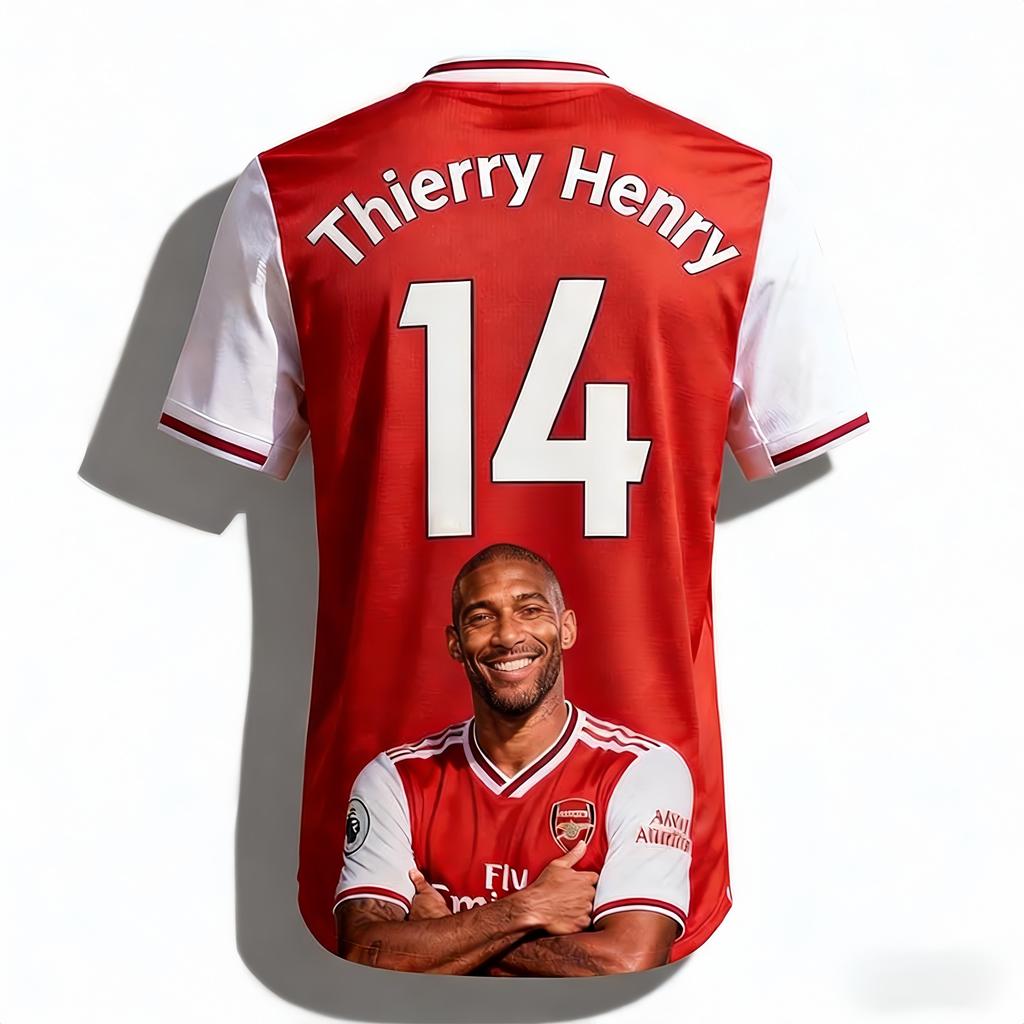 New Design A Must-have for Arsenal Fans! Henry Divine Striker 3D Printed Jersey Casual Loose-Fit Short Sleeve for Soccer Fans