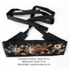 Chinese Traditional Embroidery Waist Band Wide Black Waist Belt Dress Decor Hanfu