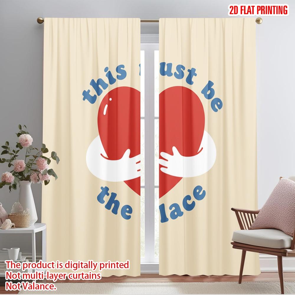 

2pcs 2D flat printing Curtain This Must Be Place Polyester Without Electricity Festive Curtains Use for Door Wall Yard 52.50×116.00 CM 2pcs