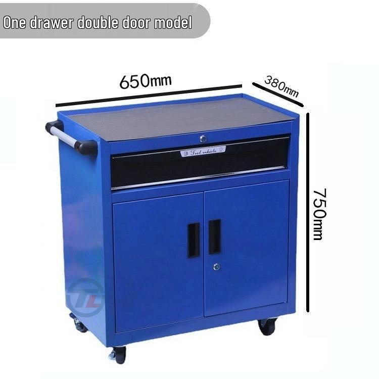 Three-Layer Tool Cart with Wheels & Pegboard - Universal Casters for Auto Repair
