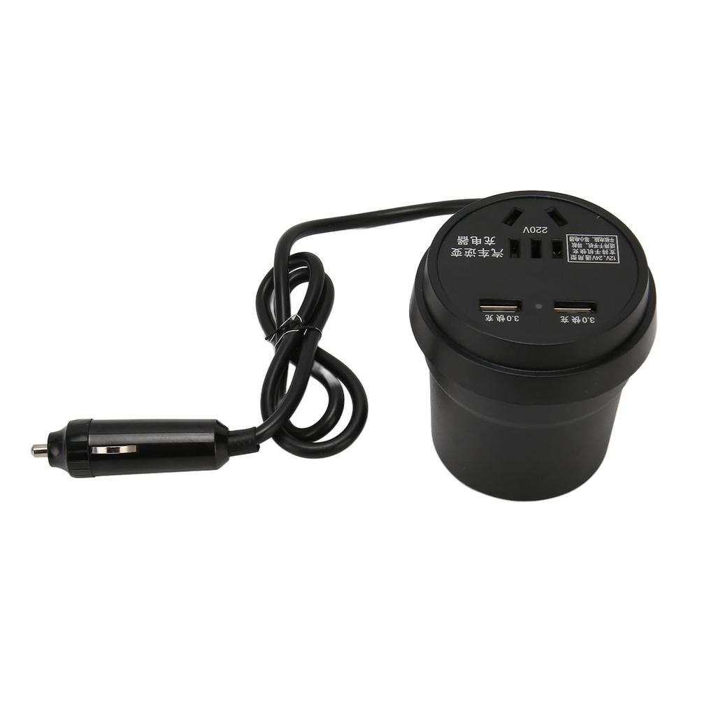 150W Car Inverter QC3.0 Fast Charging Ports DC 12V 24V To AC 110V 220V Converter Inverter for Road