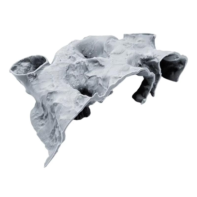 

A95I-For Fish Tank Underground Cave 3D Print For Fish Shrimp Reptile Shelter Hiding House Aqaurium Landscaping Ornament сірий