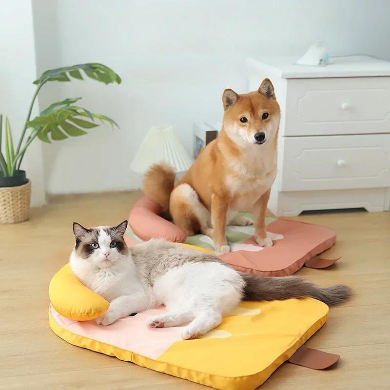 Summer Cooling Pet Cat Bed Cushion Ice Pad Dog Sleeping Square Mat for Puppy Dogs Cats Pet Kennel Top Quality Cool Cold
