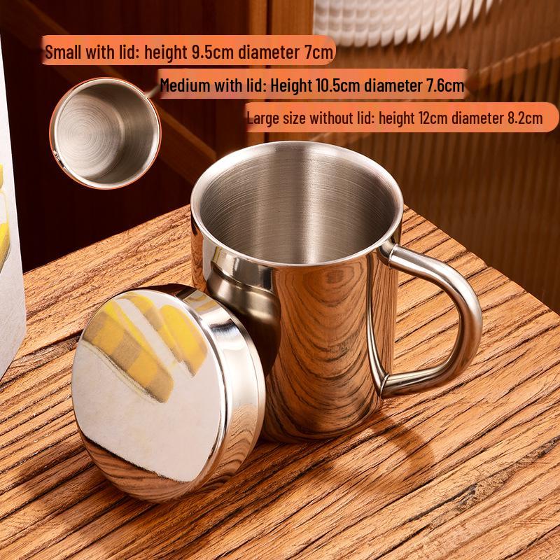 304 Stainless Steel Double-Layer Insulated Mug for Coffee, Tea, and Water - Ideal for Students and Kids