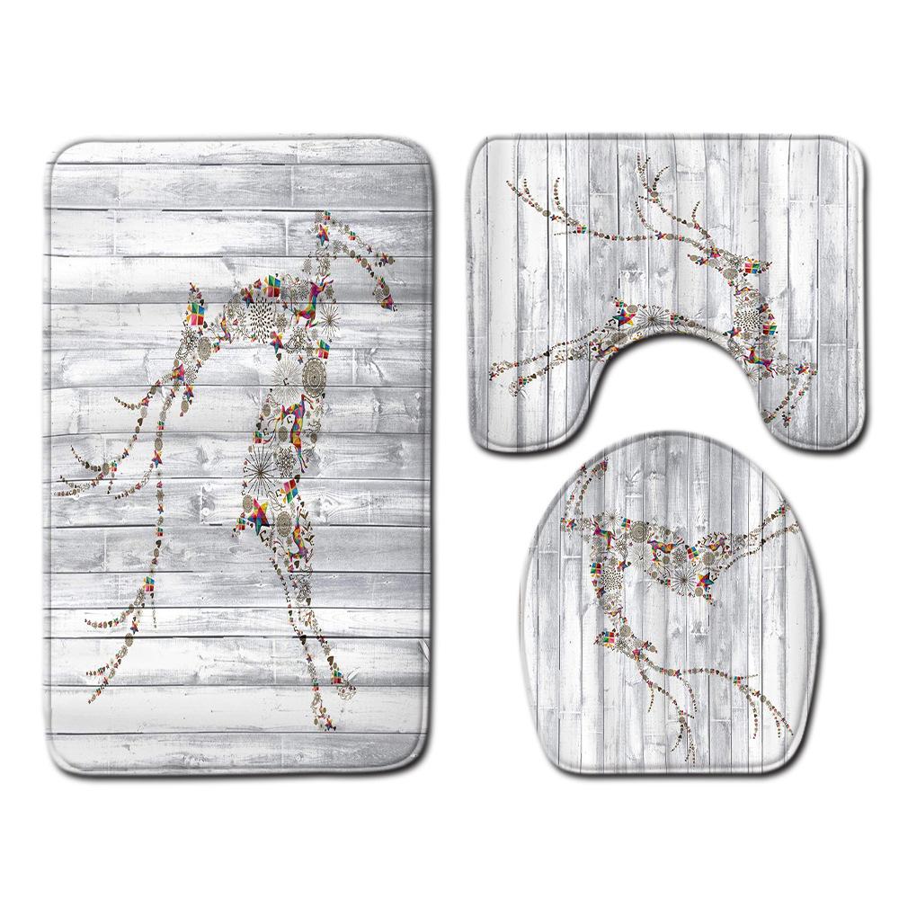 3D Toilet Floor Mat Bathroom Mat Christmas Three-Piece Foot Mat E-Commerce