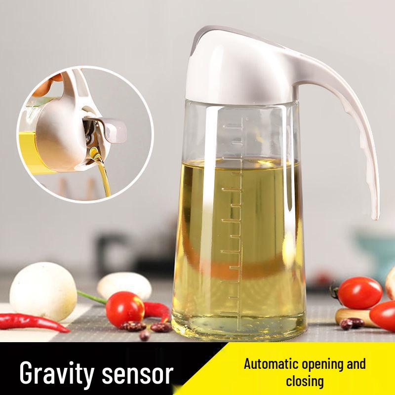 

Стеклянный распылитель для масла и бутылка для наливания большой емкости, герметичные, с крышкой и ручкой для кухни Auto-Open Oil Pot Large 630ml [Boxed]