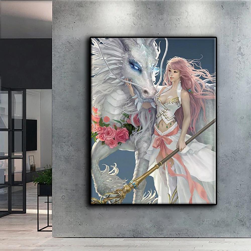Popular 5D Diy Cross Stitch Animal Pegasus  Painting Full Drill Cross-Stitch Crafts Kit Wall Sticker Home Decor