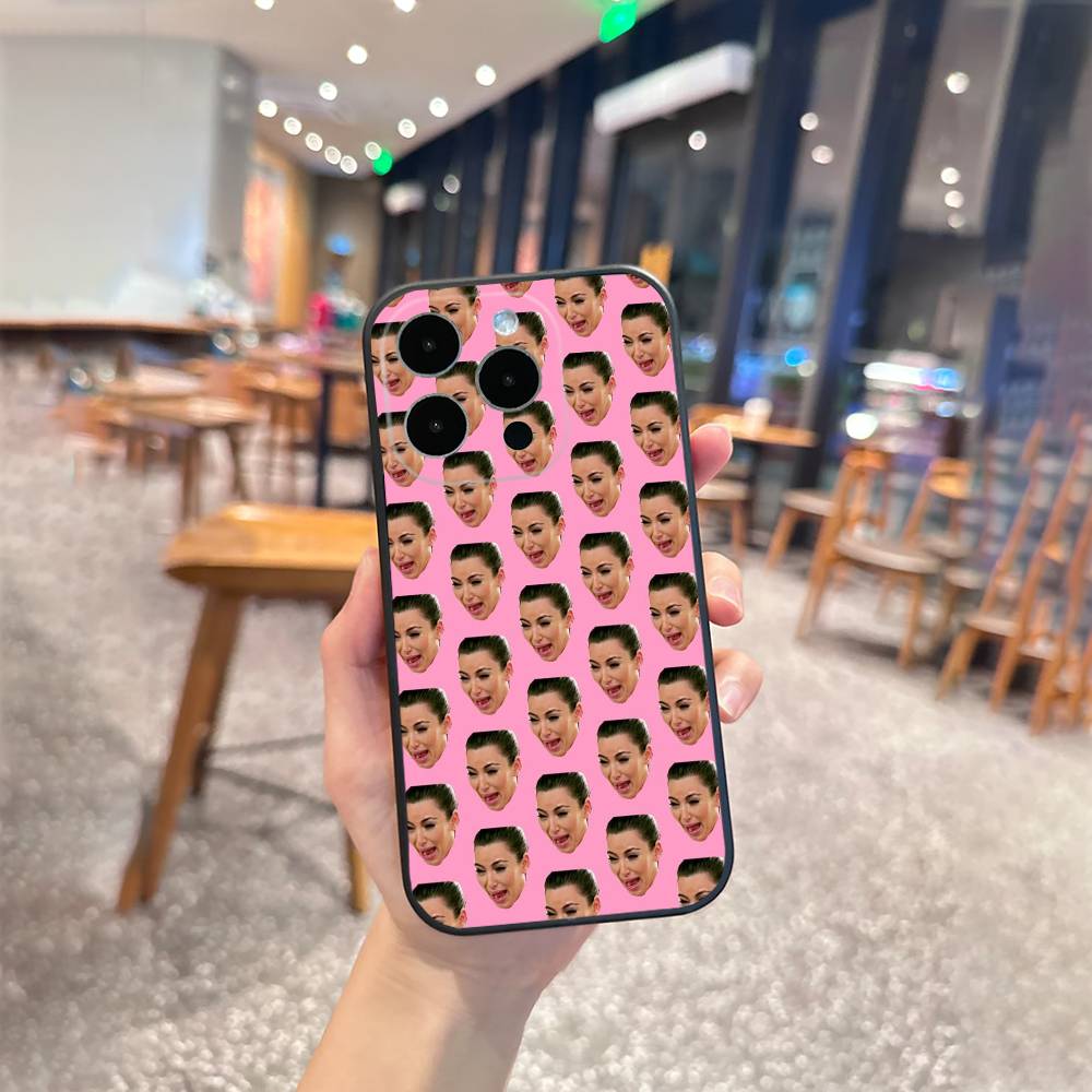 K-Kim K-Kardashian M-Memes Phone Case For iPhone 17 16 15 14 13 12 Max Plus Silicone Black Cover iPhone12PROMAX