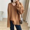 Loose and Lazy Wind Soft Waxy Pit Strip Sweater for Women's Autumn and Winter New Korean Version Solid Color Knitted Pullover Bottoming Shirt for