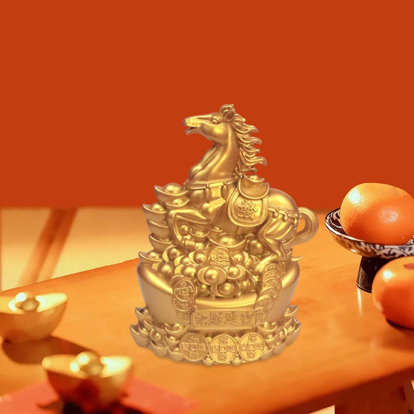 Фигурка лошади Настольное украшение Креативное благословение Сувенир Декор года Скульптура для