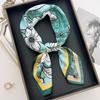 New Chinese Style Flower 71 Square Scarf Women's Spring and Autumn Summer Matching Shirt Neck Protection Scarf Thin Sunscreen Silk Scarf