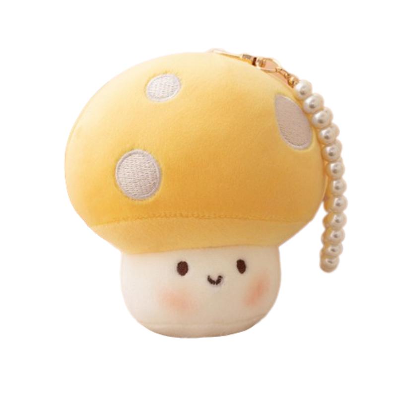 Shiitake Mushroom Plush Toys Cute Simulation Food Stuffed Dolls Keychain Pendant
