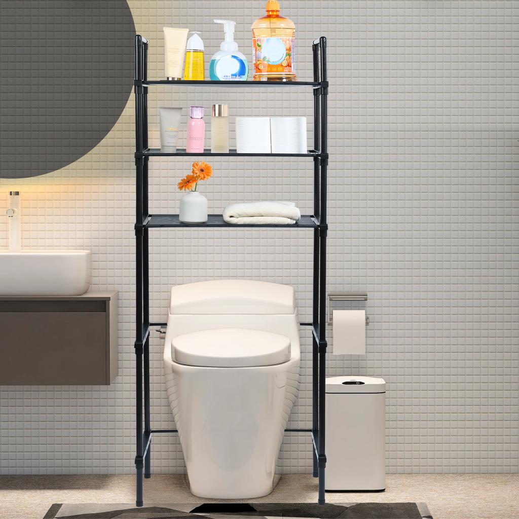 3 Tiers Over The Toilet Storage Metal Bathroom Shelves Space Saver Freestanding Above Over Toilet Storage Organizer for Bathroom