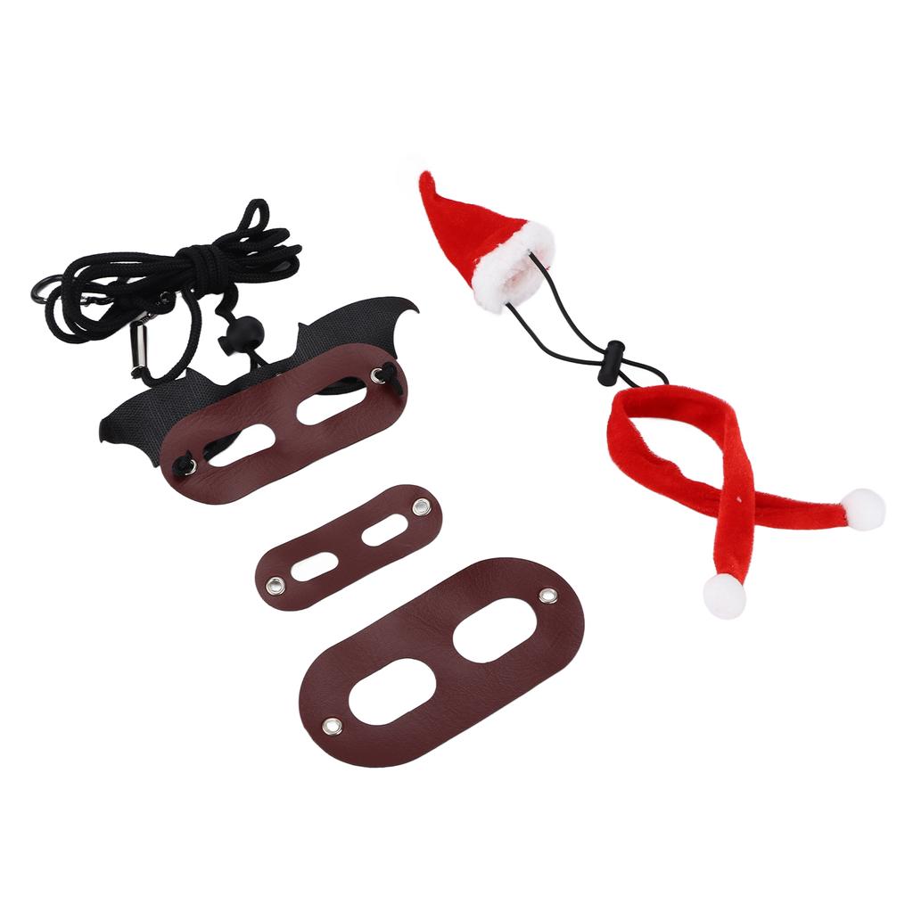 Santa Hat Scarf Lizard Leash Harness Set Adjustable Soft Bearded Dragon Harness Leash for Reptile