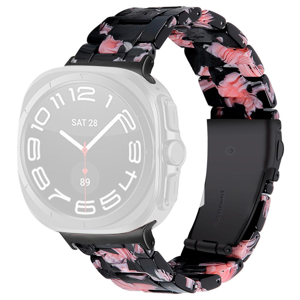 For Samsung Galaxy Watch Ultra 47mm Waterproof Resin Acrylic Watch Strap Buckle Design Wrist Band