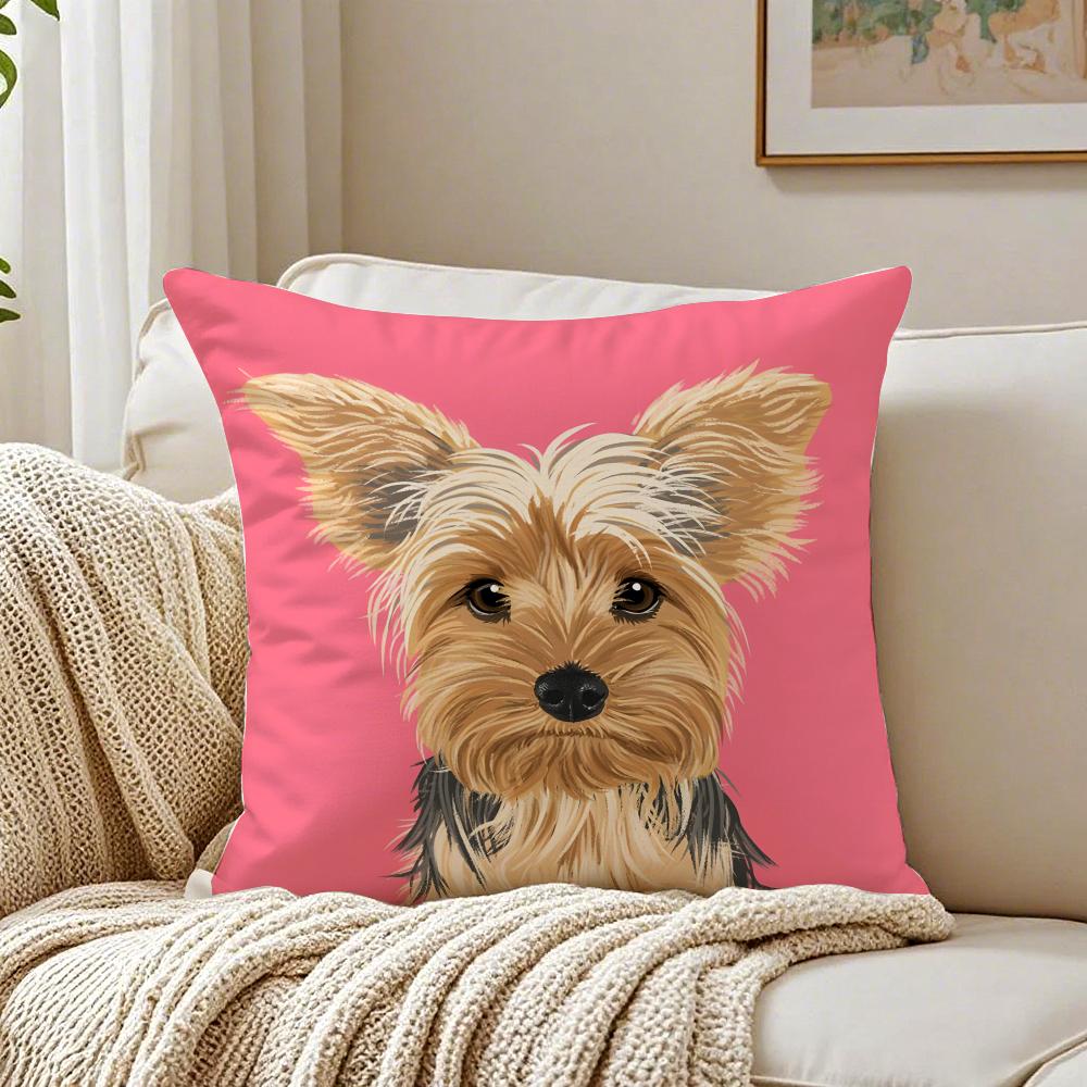 NICE CUTE Yorkshire Terrier dog Cushion Cover Pillowcase Antidustmite living Room Sofa Decor Cushion Room