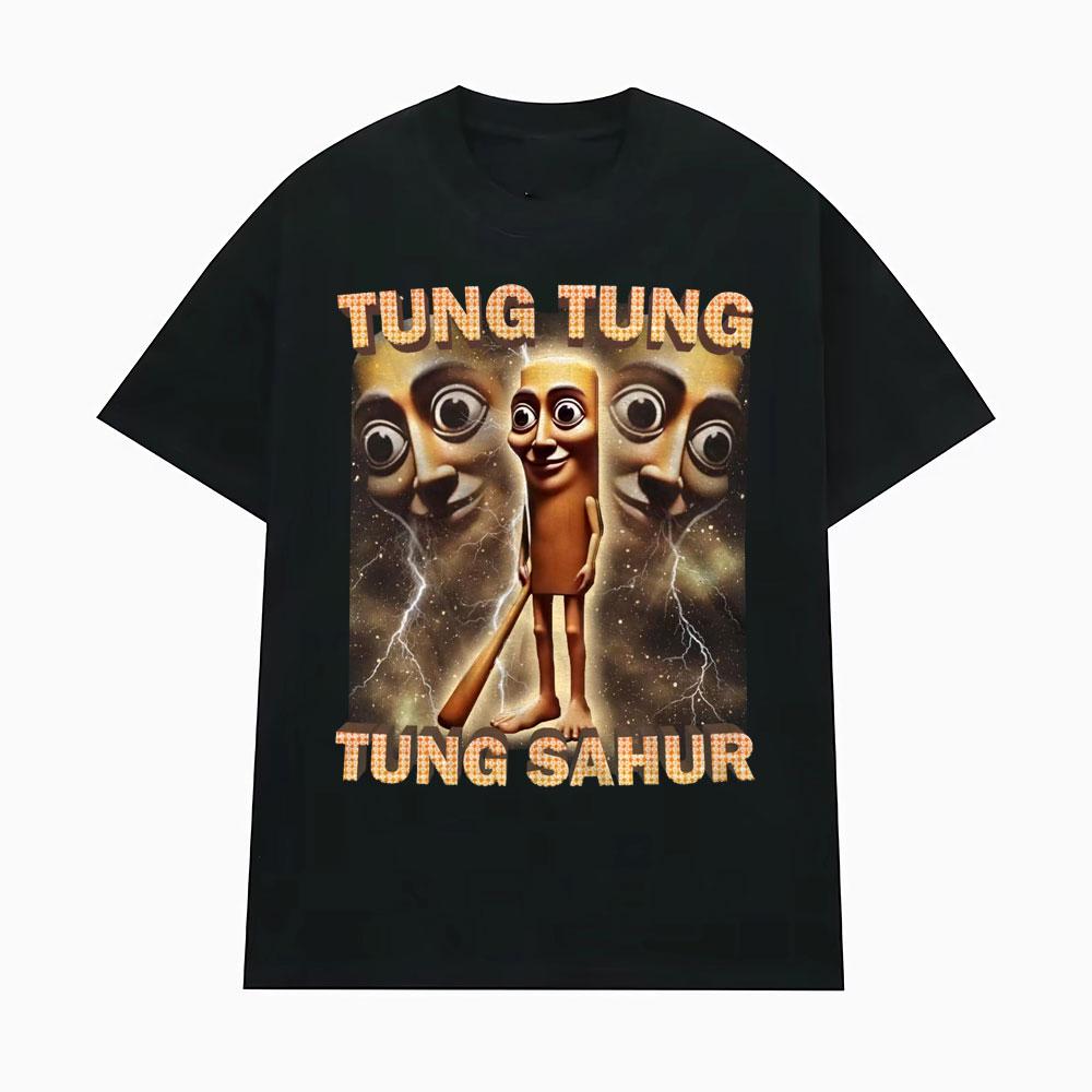 Italian Brainrot Funny Meme T-Shirt Tralala Tung Tung Cotton Breathable Short Sleeve Top Men'S And Women'S Casual T-Shirt