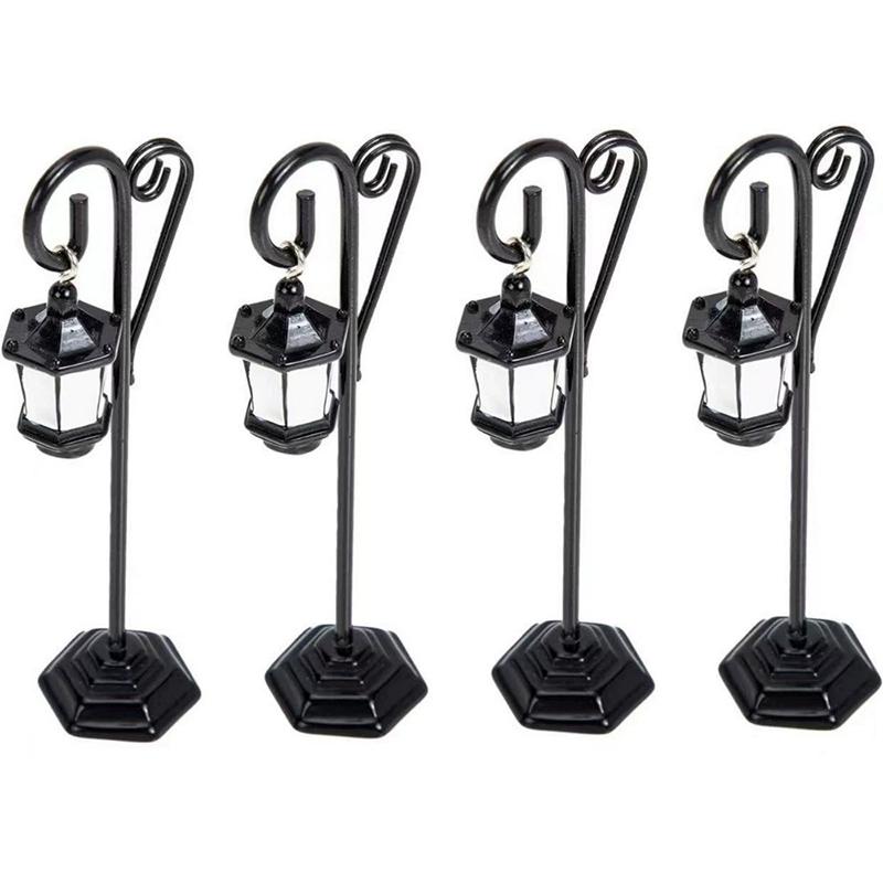 

WTEMPO Fake Street Lamp with Seat Holder Shaped Design Business Card Holders Home Message Memo Holders Wedding Event Table Decor Seat Number Holders 4pcs