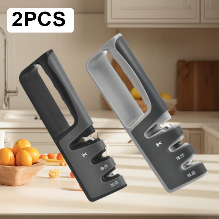 Professional Knife Sharpener Quick Edge Sharpening 3 in-1Fine & Coarse Grinding Kitchen Knife Scissor Sharpener Kitchen Supplies