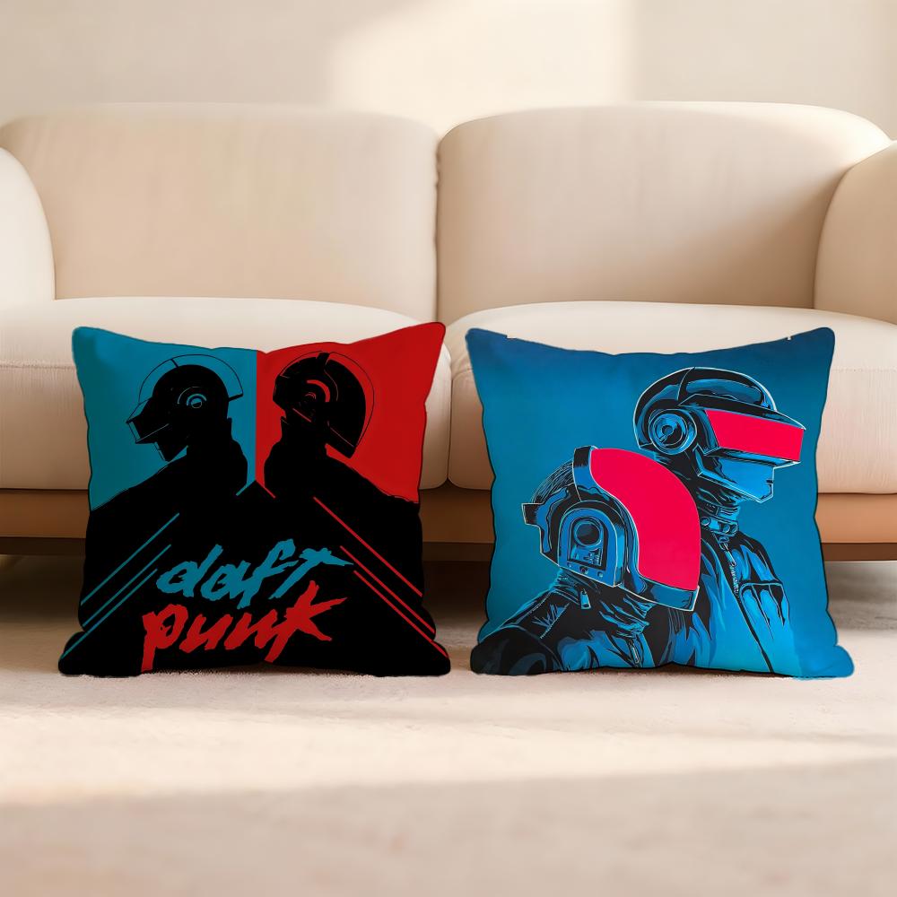 COOL DaftS PunkS Cushion Cover Home & Car Multi-Scene Pillow Cover - Reversible, Soft & Durable for Daily Use