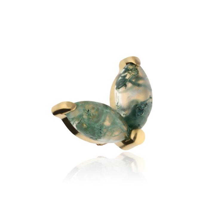 Titanium Cap With Moss Agate - Gold - Tna-104 1.2 Mm