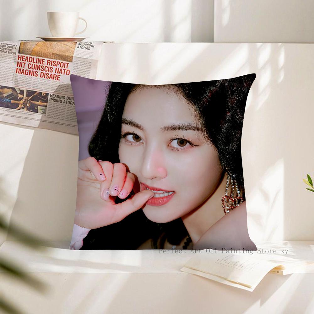 1PC Korean Group Jihyo Pillow Case Square Pillow Cushion Cover Bedroom Sofa Room Decoration Casual Kpop T-TWICE Pillow Cover