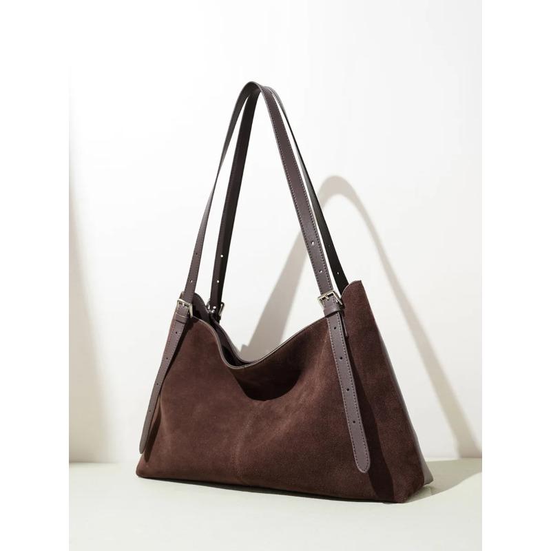 Fashiable Large Capacity Women's Leather Shoulder Bag High-End Feel Suede Autumn Winter Commuter Tote Handbag