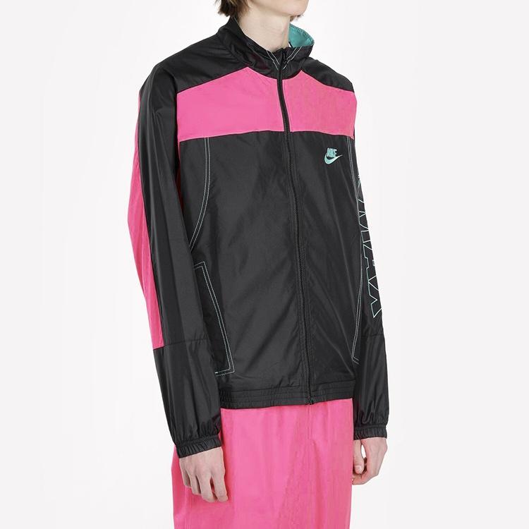 Nike x Atmos NRG Vintage Patchwork Track Jacket 'Black Hyper Pink Hyper Jade' Men's CD6132-011