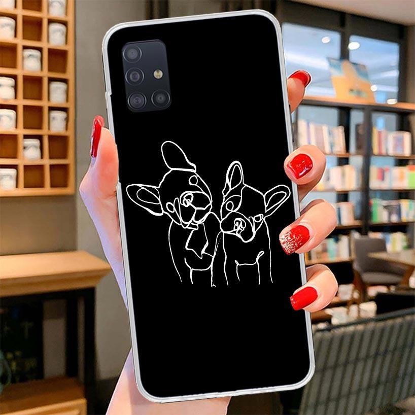 French Bulldog Black White Cover Phone Case For Samsung Galaxy A12 A22 A32 A52 A72 A02S Phone Case Note 20 Ultra 10 S10 Plus A51