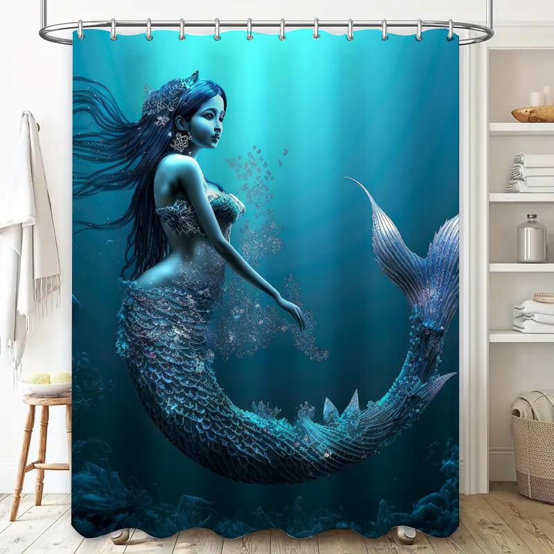 Beach Life Shower Curtain Swimwear Fun Pattern Water Blue Waterproof Fabric Bathroom Decor For Adults Kids Bath Room Accessories